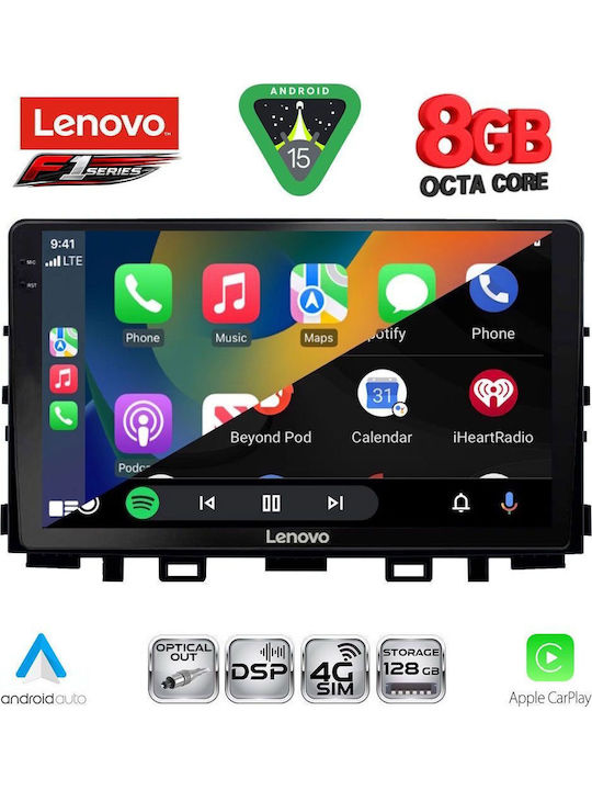 Lenovo Car Audio System for Kia Rio / Stonic 2018 (Bluetooth/USB/WiFi/GPS/Apple-Carplay/Android-Auto) with Touch Screen 9"