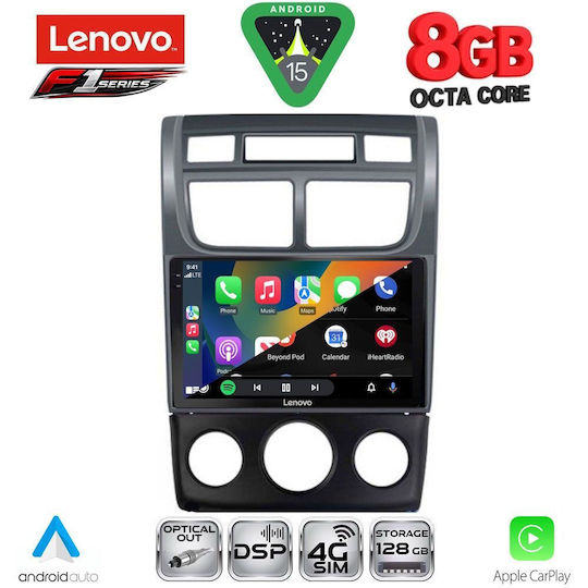 Lenovo Car Audio System for Kia Sportage 2004-2010 with A/C (Bluetooth/USB/WiFi/GPS/Apple-Carplay/Android-Auto) with Touch Screen 9"