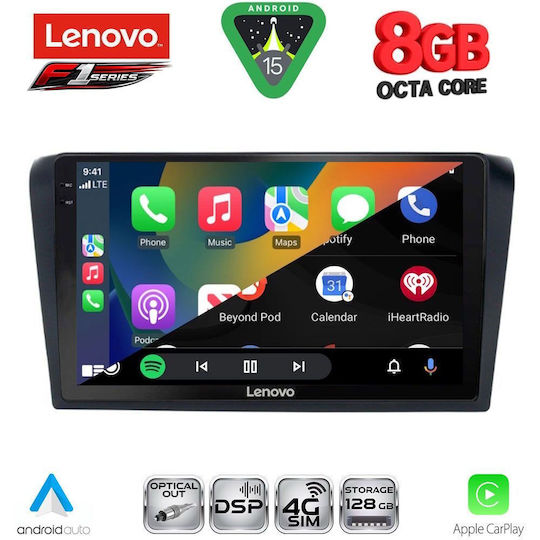 Lenovo Car Audio System for Mazda 3 2003-2008 (Bluetooth/USB/WiFi/GPS/Apple-Carplay/Android-Auto) with Touch Screen 9"