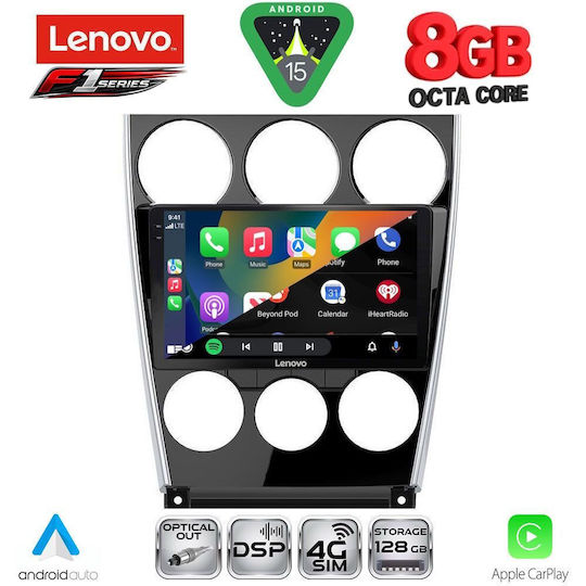 Lenovo Ηχοσύστημα Αυτοκινήτου για Mazda 6 2005-2008 (Bluetooth/USB/WiFi/GPS/Apple-Carplay/Android-Auto) με Οθόνη Αφής 9"