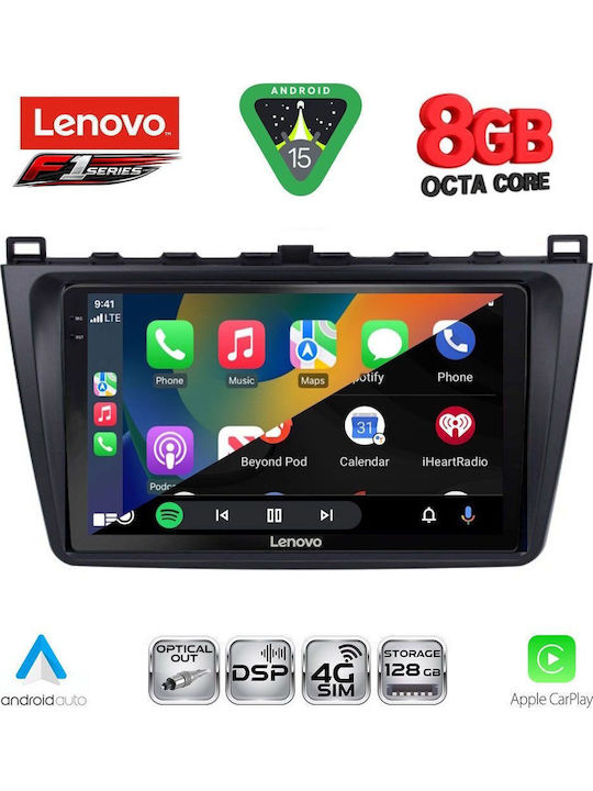 Lenovo Car Audio System for Mazda 6 2008-2012 (Bluetooth/USB/WiFi/GPS/Apple-Carplay/Android-Auto) with Touch Screen 9"