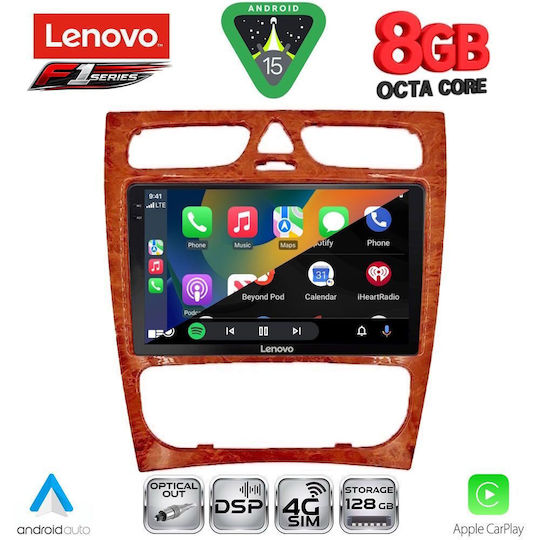 Lenovo Car Audio System for Mercedes-Benz C Class 1999-2004 (Bluetooth/USB/WiFi/GPS/Apple-Carplay/Android-Auto) with Touch Screen 9"