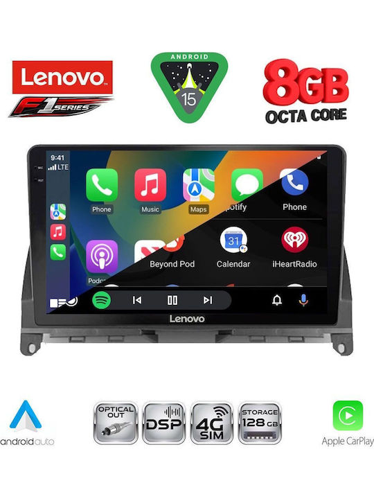 Lenovo Car Audio System for Mercedes-Benz C Class 2007-2011 (Bluetooth/USB/WiFi/GPS/Apple-Carplay/Android-Auto) with Touch Screen 9"