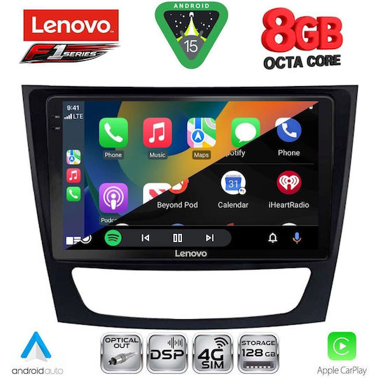 Lenovo Ηχοσύστημα Αυτοκινήτου για Mercedes-Benz E Class / CLS Class 2003-2009 (Bluetooth/USB/WiFi/GPS/Apple-Carplay/Android-Auto) με Οθόνη Αφής 9"