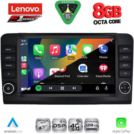Lenovo Ηχοσύστημα Αυτοκινήτου για Mercedes-Benz ML / GL Class 2005-2011 (Bluetooth/USB/WiFi/GPS/Apple-Carplay/Android-Auto) με Οθόνη Αφής 9"