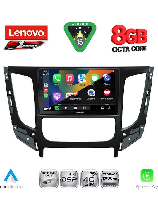 Lenovo Car Audio System for Mitsubishi L200 2015-2019 with Clima (Bluetooth/USB/WiFi/GPS/Apple-Carplay/Android-Auto) with Touch Screen 9"