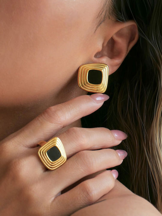 Awear Steel Stud Earrings Black