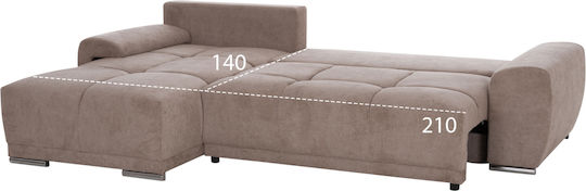 Comfyra Ecke Sofa Sofa mit Linke Ecke & Stauraum Beige 268x180x83cm