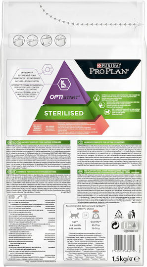 Pro Plan Sterilised Kitten Healthy Start Ξηρά Τροφή για Ανήλικες Στειρωμένες Γάτες με Σολομό 1.5kg