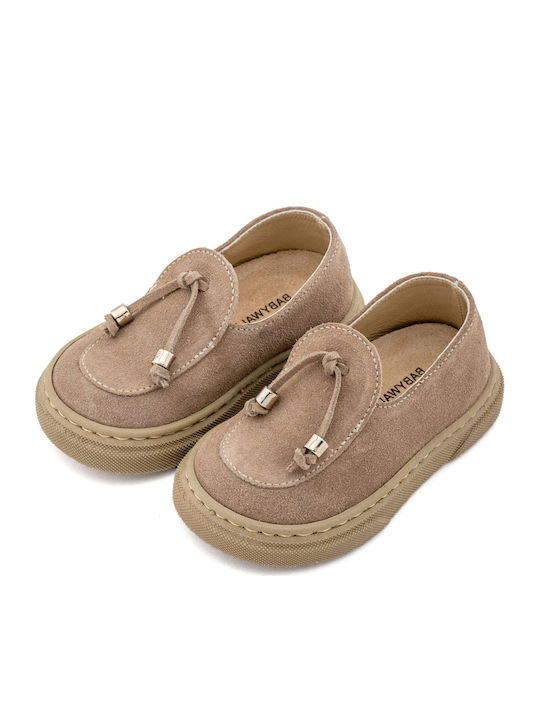 Babywalker Brown Baptism Leather Moccasins