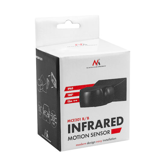 Maclean Energy Wired Infrared Motion Sensor 180° Range 12m