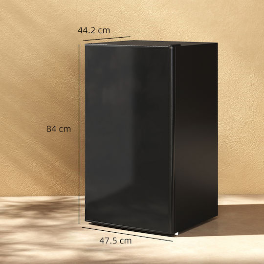 HomCom Single Door Refrigerator 91lt H83xW47xD44cm Black 800-129V90BK