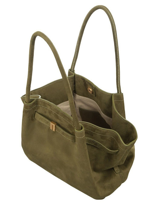 Γυναικεία Tote Τσάντα Suede Χακί