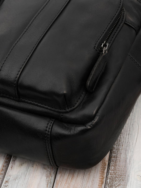 Leather Men's Bag Messenger Black