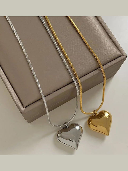 Awear Necklace with design Heart from Gold Plated Steel