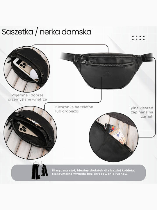 Magazin online pentru bărbați Piele Bum Bag pentru Talie Negru