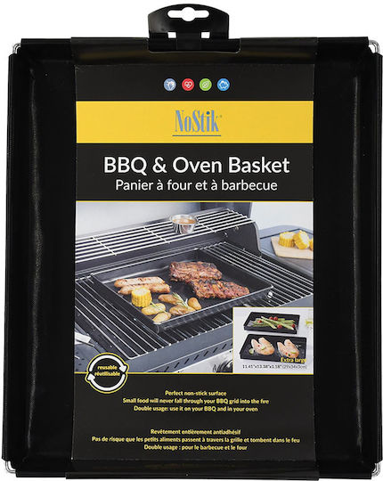 NoStik Αντικολλητικό Ταψί για Ψήσιμο σε Σχάρα BBQ & Φούρνο πολλαπλών χρήσεων 29x34x3cm μαύρο