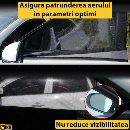 Set 4 Parasolare Auto Umbrele Laterale Siks Plasă Anti-insecte Protecție Împotriva Radiațiilor Solare Insecte Universal Mărime Material Textil Negru