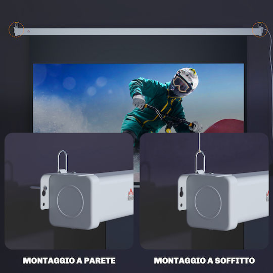 HomCom Οθόνη Προβολής Projector για Τοίχο/Οροφή με Λόγο Εικόνας 16:9 212x150cm / 84"