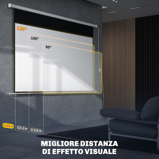 HomCom Οθόνη Προβολής Projector για Τοίχο/Οροφή με Λόγο Εικόνας 16:9 293x193cm / 120"