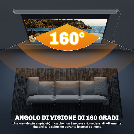 HomCom Οθόνη Προβολής Projector για Τοίχο/Οροφή με Λόγο Εικόνας 16:9 212x150cm / 84"