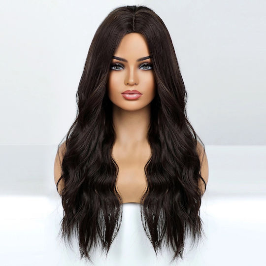 Animis Beauty Perucă cu Păr Sintetic în Întuneric Castan Culoare 70cm