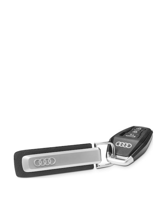 Ключодържател Audi Лого Метален Кожен Връв Сребрист 3182500100