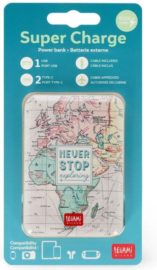 Legami Milano POW0035 Power Bank 5000mAh Mehrfarbig
