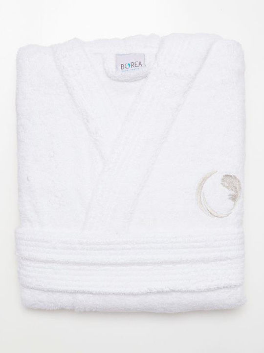 Borea Bademantel mit Kapuze White