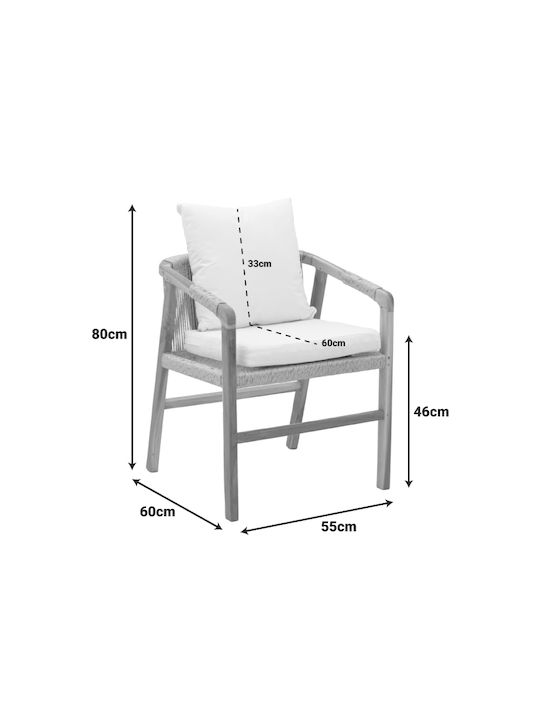 Armchair Natural 55x60x80cm
