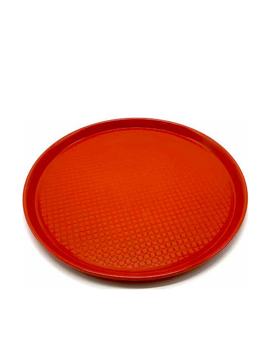 Homestyle Plastic Rotund Tavă de Servire Antiderapant în Culoare Roșu 40x40cm 735164004κ 1buc
