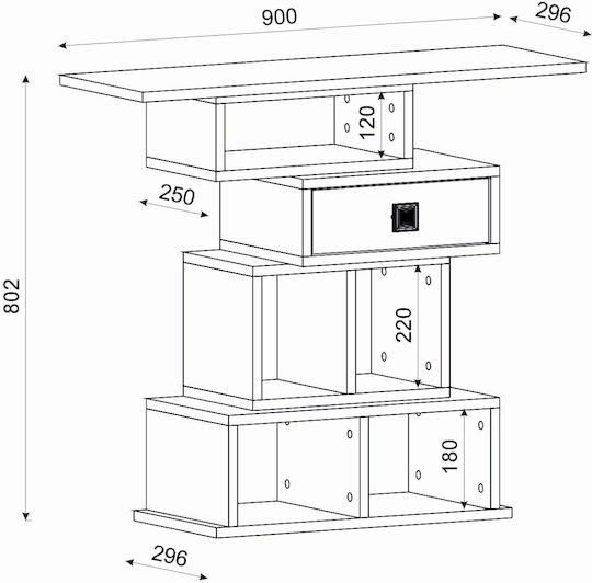 Мебел за антре Антрацит 90x30x80см
