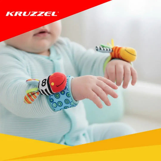 Kruzzel Set Baby Rattles and Wrist Rattles for Newborns
