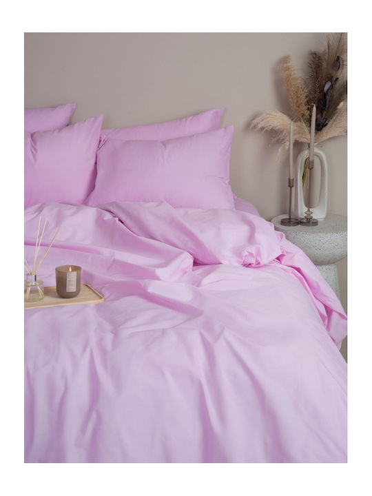 Sunshine Cotton Feelings 151 Σετ Σεντόνια Διπλά με Λάστιχο 150x205+30εκ. Lila (4τμχ)
