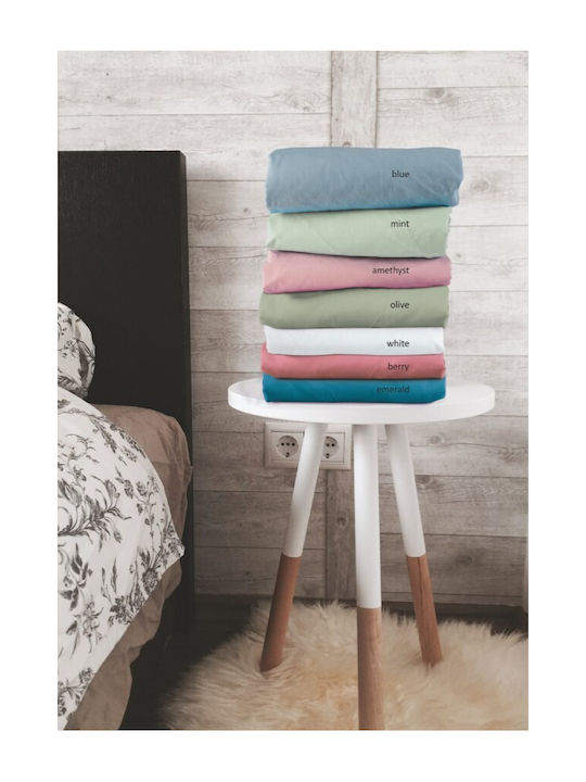 Kipper Cearșaf King Size cu Elastic 180x200+32cm. Verde
