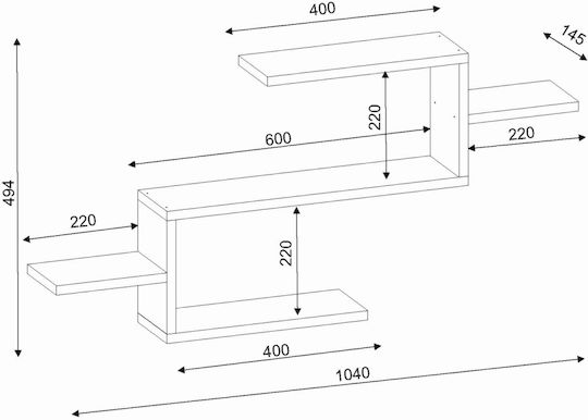 Wall Shelf Twist Brown 101x15x49cm