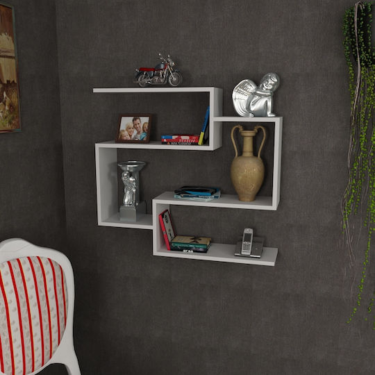 Wall Shelf White 90x22x82cm