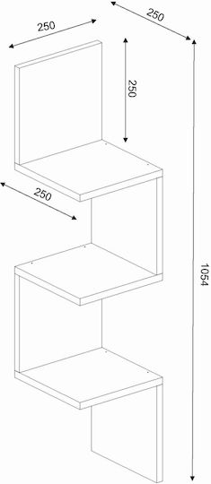 Corner Wall Shelf White 25x25x105cm