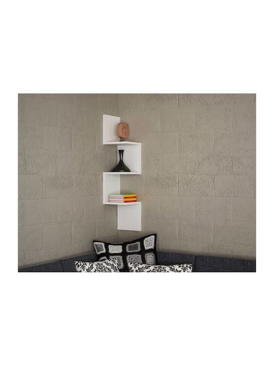 Eckregal Wand Weiß 25x25x105cm