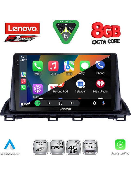 Lenovo Car Audio System for Mazda 3 2014-2019 (Bluetooth/USB/WiFi/GPS/Apple-Carplay/Android-Auto) with Touch Screen 9"