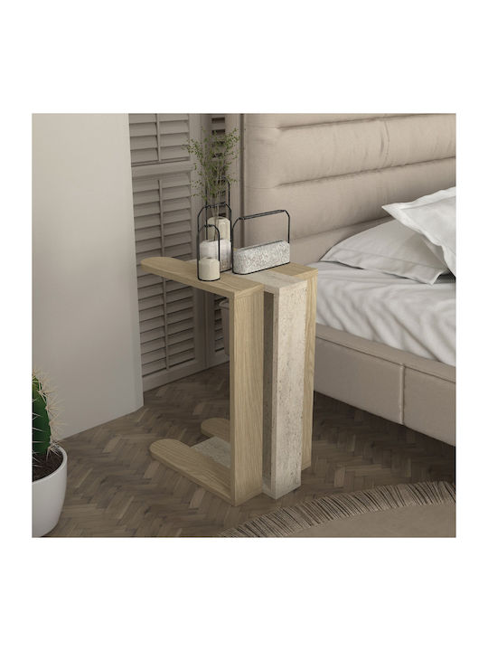 Masă Laterală Rectangulară Din Lemn Travertine Lățime 30xLungime 45xÎnălțime 58.6 cm