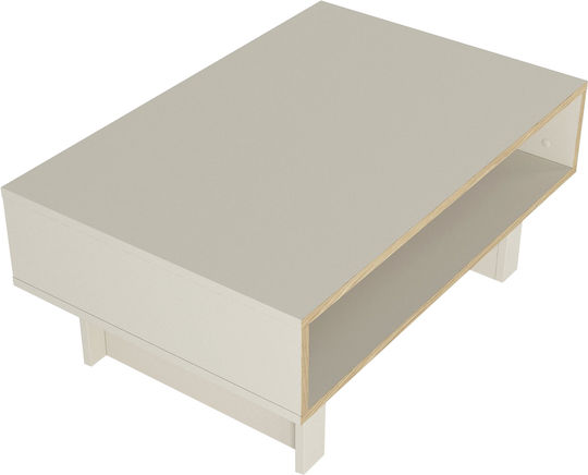 Rectangular Central Coffee Table Selinos Wooden Sandstone M90xW60xH39.6cm