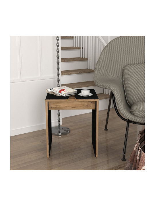 Ορθογώνιο Βοηθητικό Τραπεζάκι Ξύλινο Sonoma-black Μ45xΠ45xΥ55εκ.
