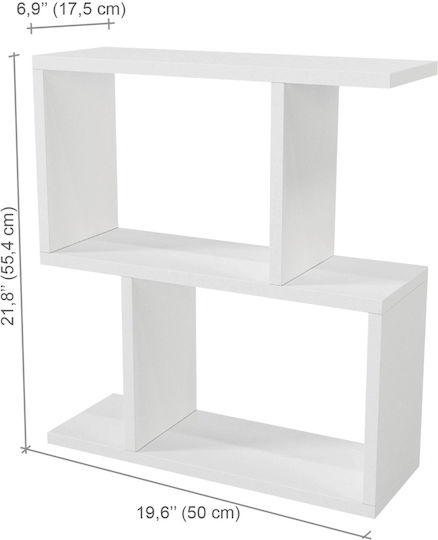 Masă Laterală Rectangulară Din Lemn Cu Roți Albă L50xL18xÎ55cm