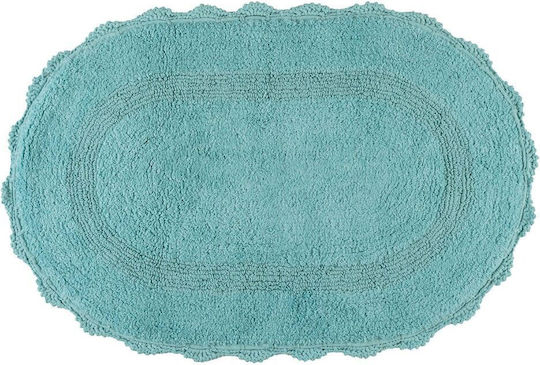 Beauty Home Non-Slip Bath Mat Cotton Oval 3281 Gray 50x80 cm