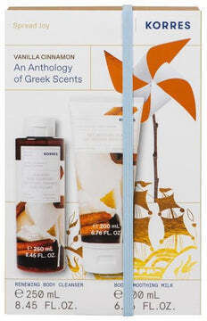 Korres Vanilla Cinnamon Σετ Περιποίησης για Ενυδάτωση & Καθαρισμό Σώματος 2τμχ
