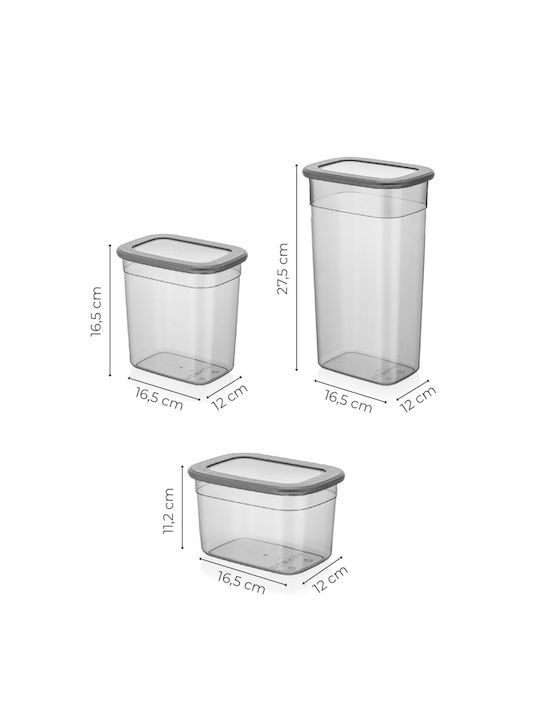 UnicUtil Set 12 Bucăți Vaze Utilizare Generală Cu Capac Plastic Gri 12 Bucăți