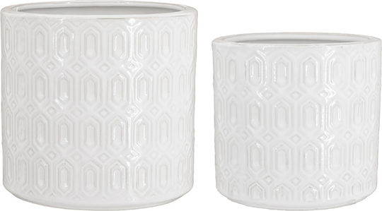Artekko Plant Pot Ceramic White Artekko Plant Pot Ceramic White