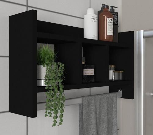 UnicUtil Επιτοίχιο Ράφι 63.6x35x15εκ. Μαύρο