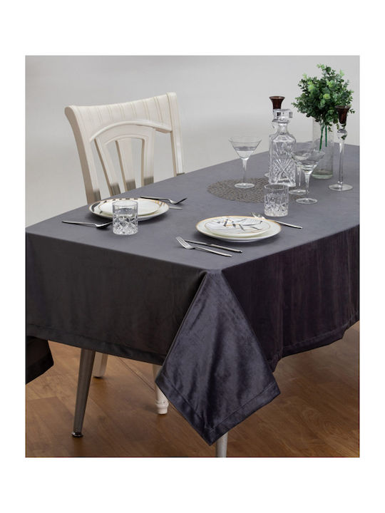 Liolios Home Τραπεζομάντηλο με Κρόσι Grey 160x220εκ.